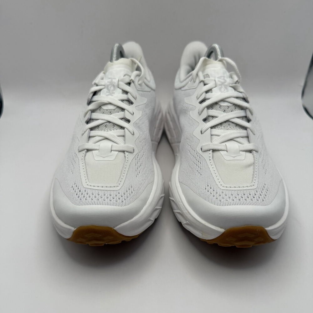 Hoka One One Women's White Running Sneakers with Gum Outsole Detail - Picture 2 of 9